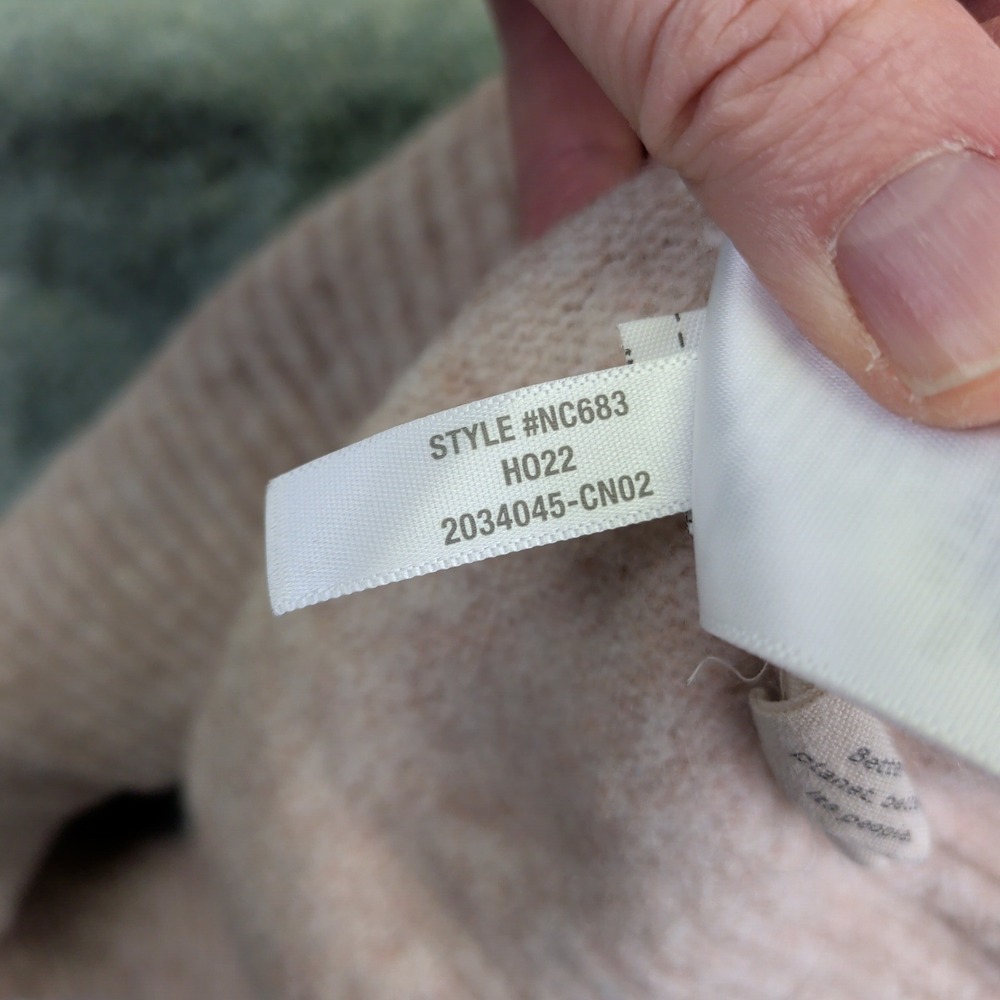 Madewell Colorblock Crew Neck Sweater in Green, Brown, and Cream - Picture 7 of 7